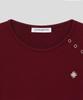 SLOW RECORD HOUSE Henley Neck Eyelet T-Shirt_Burgundy