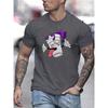 [Funny Cartoon Graphic Tee] Trendy Cartoon Graphic Print T-shirt - Men's Casual Funny Round Neck Tee For Summer