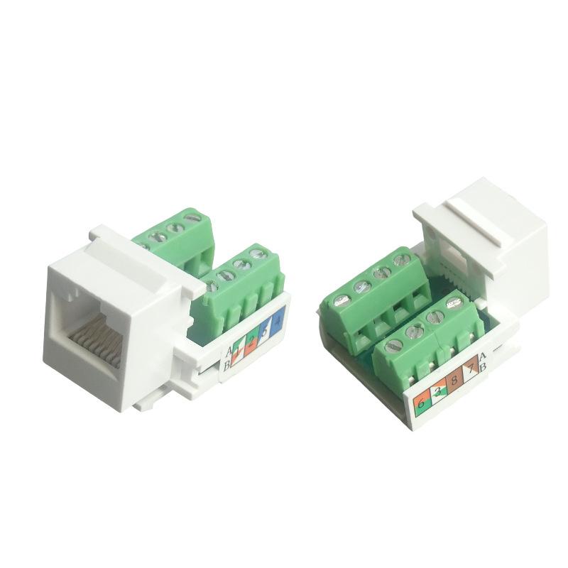 1/2Pcs Rj45 Panel Installation Module Shielded Solder-Free Network Cable Extender Panel Connector Cat.6 Network Cable Scoket