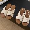 Flache Sandalen Mädchen 2025 neu Sommer Retro Ethno Fee Abendbrise Böhmisch Strand Draußen Hausschuhe
