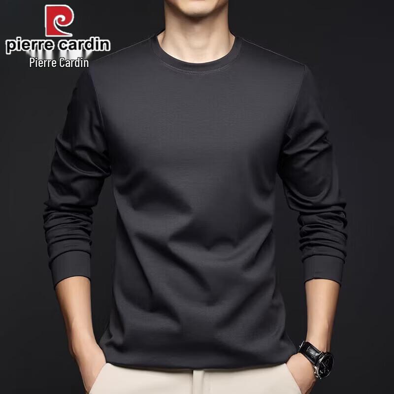 Pierre Cardin Premium Men's Long Sleeve Mercerized Cotton T-Shirt