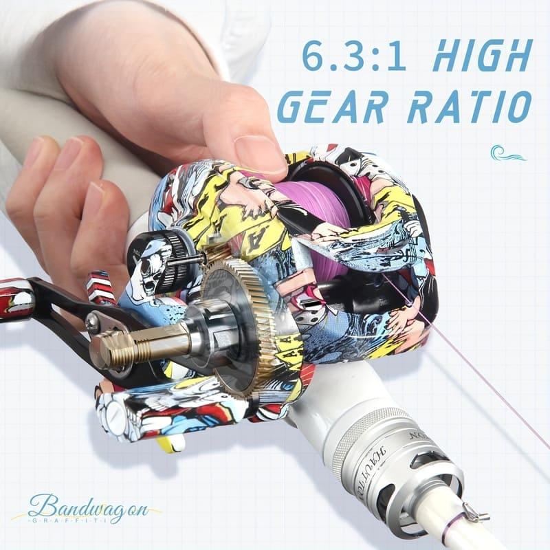 Full Metal Fishing Reel Colorful Cartoon Design Suitable for Freshwater and Saltwater Fishing Perfect Holiday Gift Fishing Reel Baitcaster