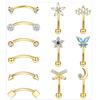 1/11Pcs 16G Eyebrow Rings for Women, Curved Barbell Belly Lip Rings Cartilage Daith Earring Tragus Helix Rook Piercing Jewelry