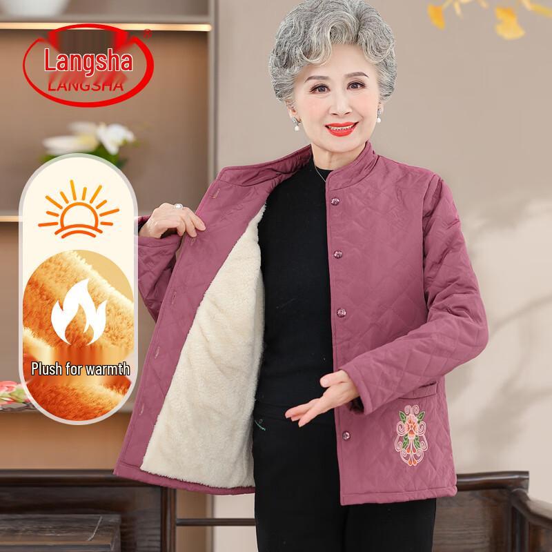LangSha Women s Elegant Fleece Lined Winter Coat 4XL