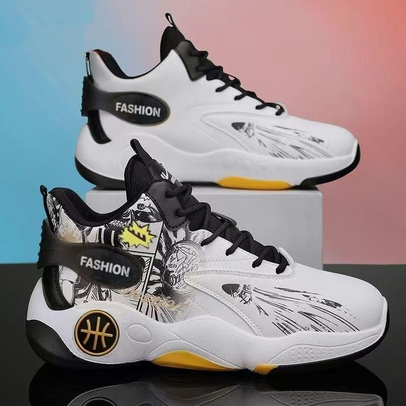 

Men s shoes 2025 spring new student basketball shoes sports running casual shoes youth platform shoes non-slip and resistant 39