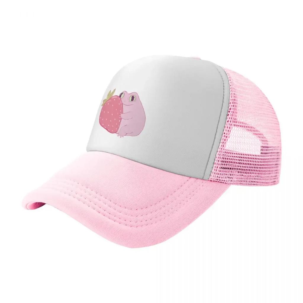 Cute Strawberry Frog Baseball Cap Anime Golf Hiking Hat Hats For Women Men's Sun Protection