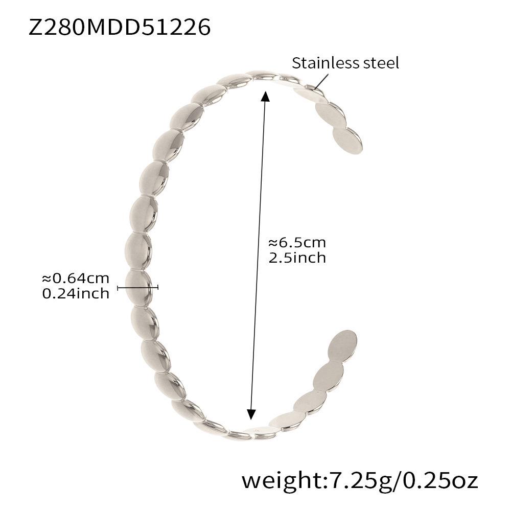18K Gold-Plated Stainless Steel Geometric Zircon Bracelet Set - European & American Style, Personalized High-Texture Design.