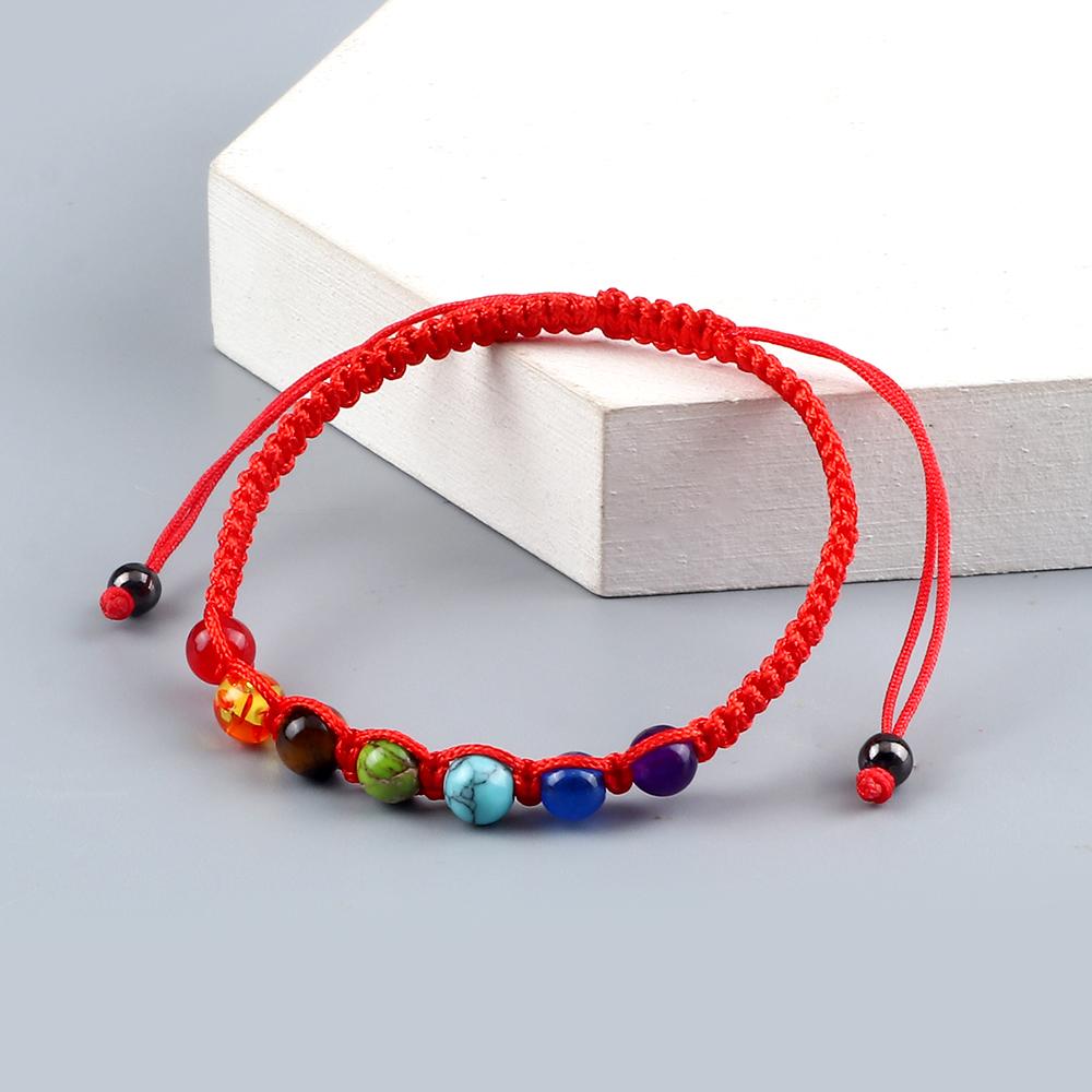Handmade 7 Chakra Bracelet Natural Stone Braided Rope Yoga Reiki Healing Balance Bracelets & Bangles Meditation Gift