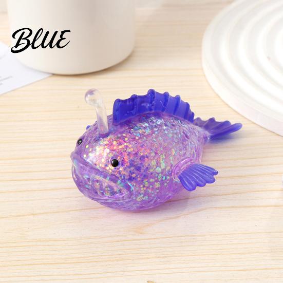 Sea Fish Fidget Toy Lantern Sugar Ball Clear Glitter Squeeze Elastic Soft Stretch Anxiety Relief Sensory Stress Hand Relaxation Tool Transparent