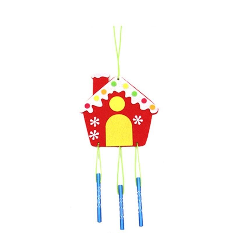 3pcs/set Children Christmas DIY Wind Chime Handmade Wind Bell Kid DIY Puzzle Toy Kids Manual Craft Toys Cartoon Tree Hanging Decoration