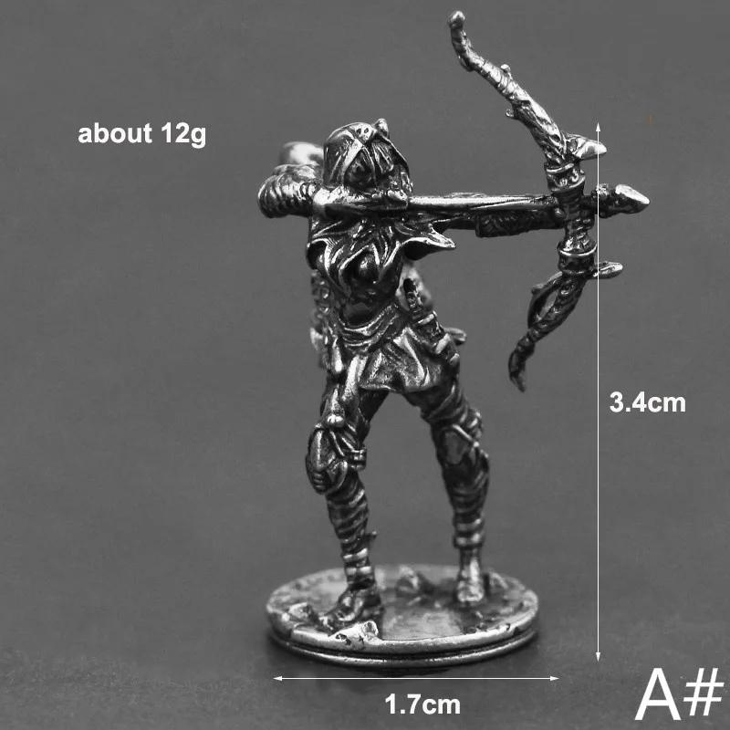 1pcs Beauty Women Archer Solider White Copper Miniature Figurines Metal Toy Car Desktop Ornaments Decoration Accessories Crafts