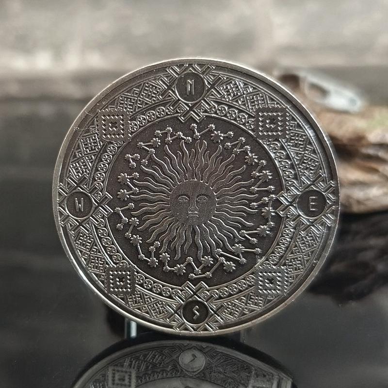 Commemorative Medals, Color Printed Commemorative Coins, Twelve Zodiac Metal Commemorative Coins, Foreign Virtual Coins, Christmas Gift