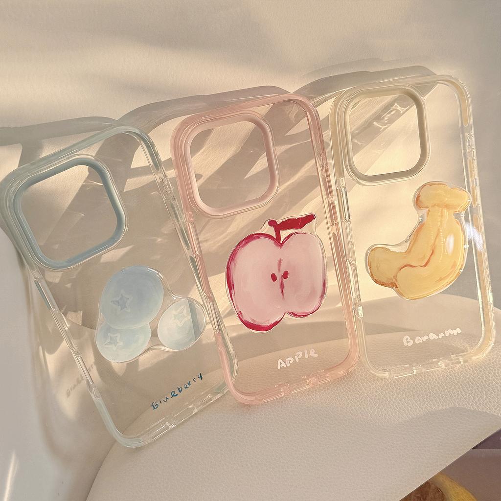 Three dimensional Fruit Suitable for IPhone16 Apple 15 Promax Mobile Phone Case Three Dimensional 1311 Creative 14 Soft