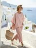 11161D printed bohemian round neck casual suit women's short-sleeved trousers two-piece set