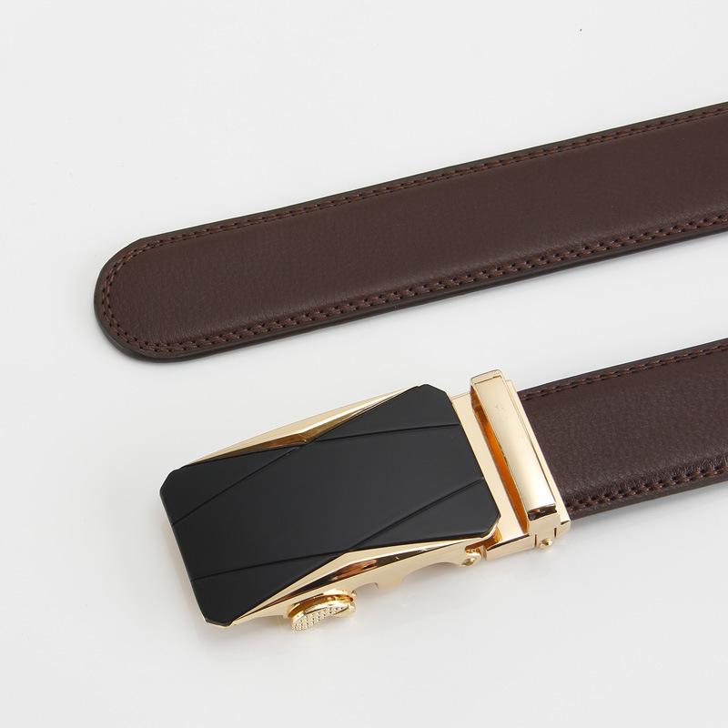 

Мужской ремень Натуральная двухслойная коровья кожа Автоматическая пряжка Высококачественный мужской ремень для брюк Бизнес 110-130CM