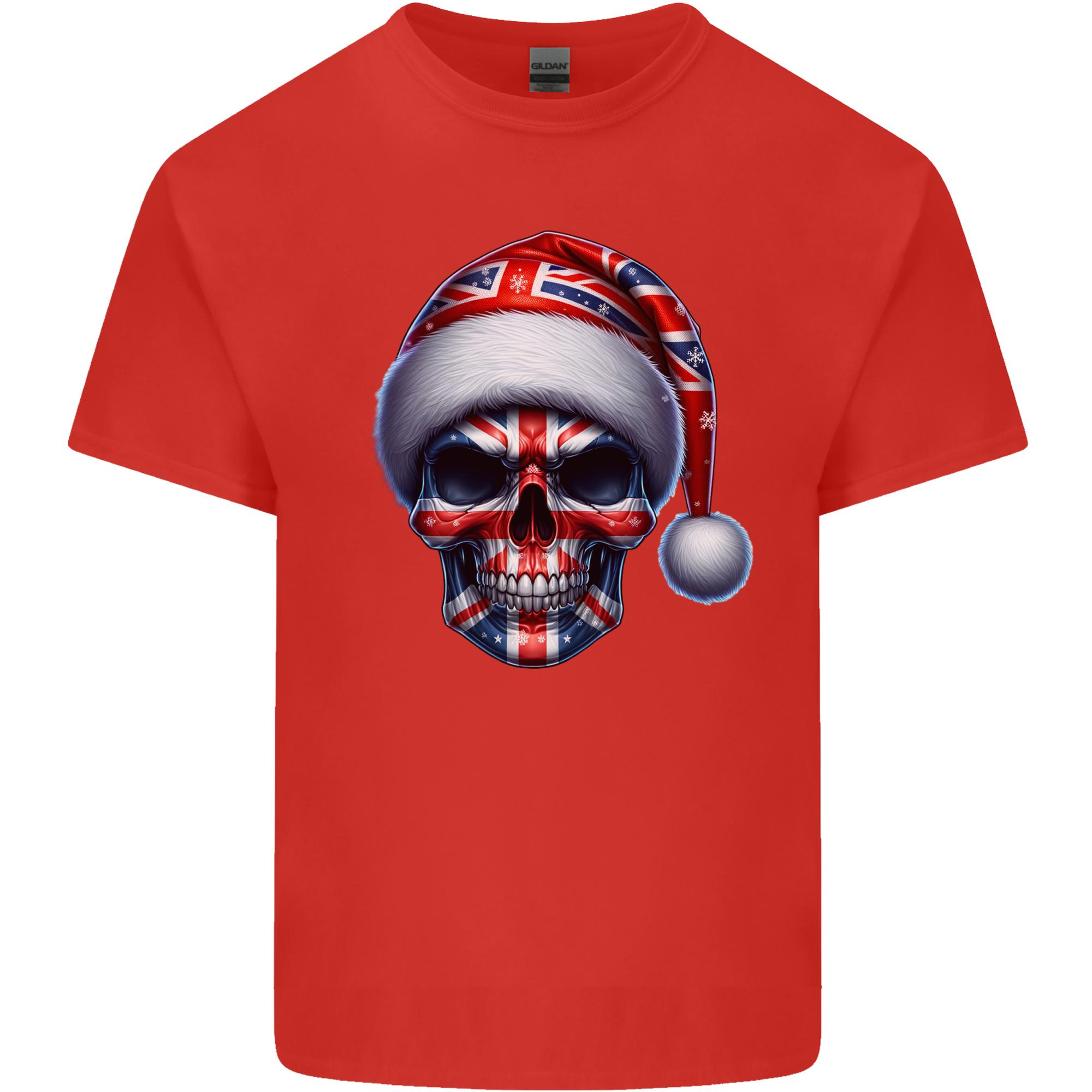 Britain Christmas Skull British UK Flag Union Jack Unisexs Light Cotton TShirt S