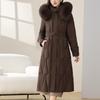 Yalu Women's Winter Hooded Slim-Fit Down Jacket with Fur Collar