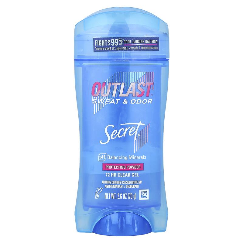 Outlast®, 72 Hr Clear Gel Deodorant, Protecting Powder, 2.6 Oz (73 G)