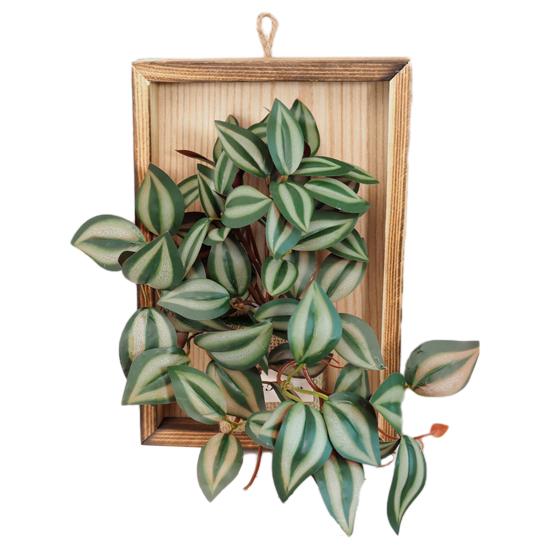 Wall Framed Artificial Plant Faux Greenery Plant in Frame Wall Decor Hanging