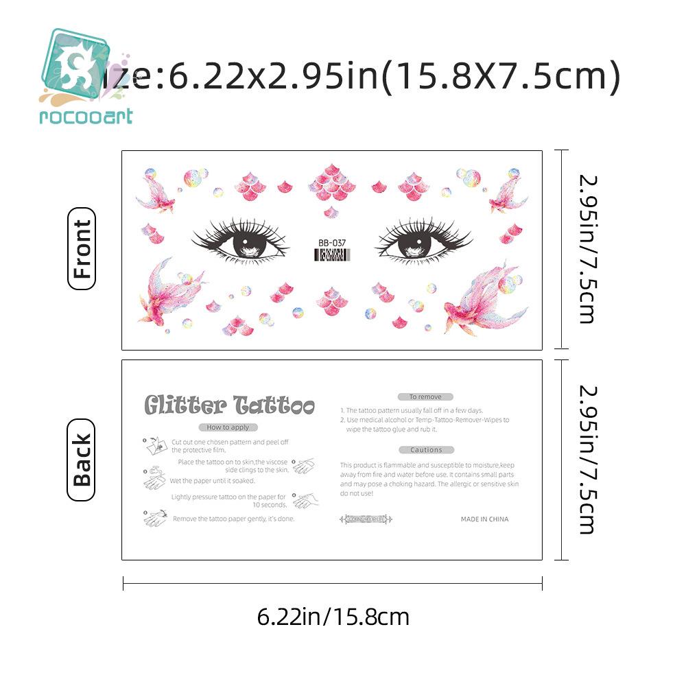Waterproof Butterfly Glitter Face Tattoo Stickers for Festival Dance Parties