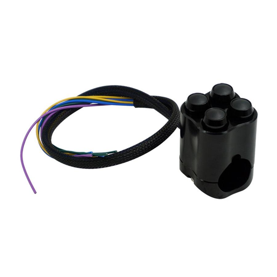 CNC 28mm Motorcycle Switch Handlebar 4 Optional Button Control W/ Wire Harness