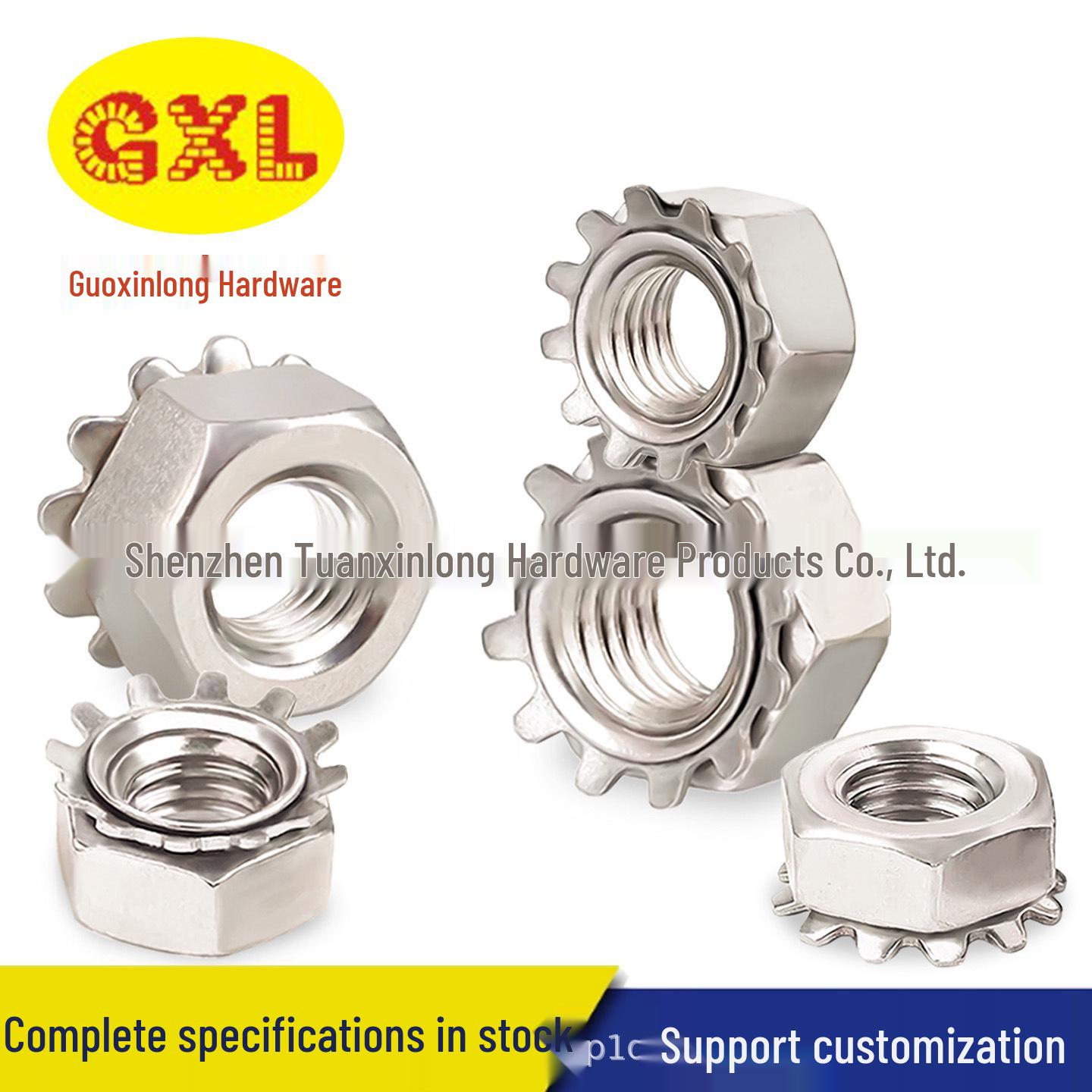 Stainless Steel 304 Serrated Locking K-Type Nut (M3-M8) M4 (20 pcs, Stainless Steel 304)