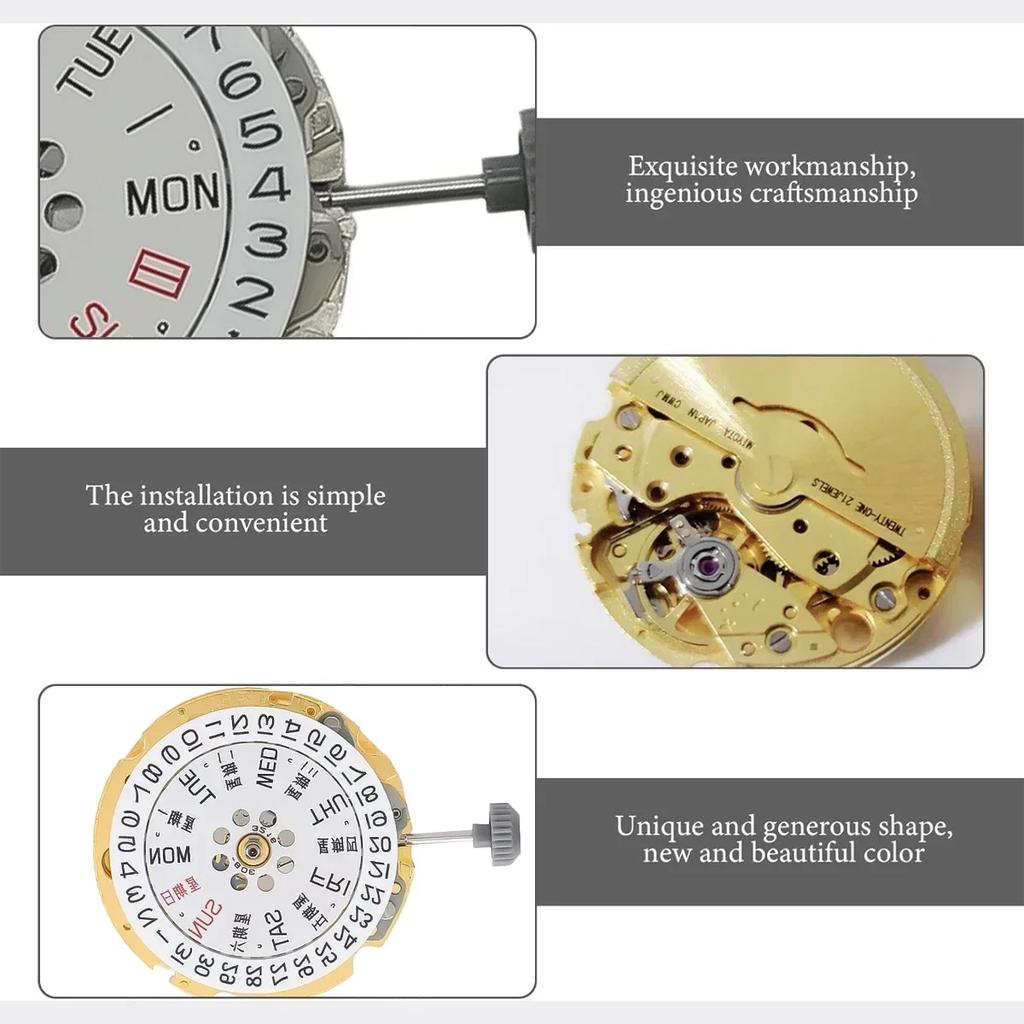 8215/8205 Mechanisches nh35 21 Steine Automatikwerk GMT Datum Doppelte Kalendereinstellung Präzise Uhrenzubehör
