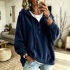 Women's Relaxed Fit Corduroy Half-Button Casual Top