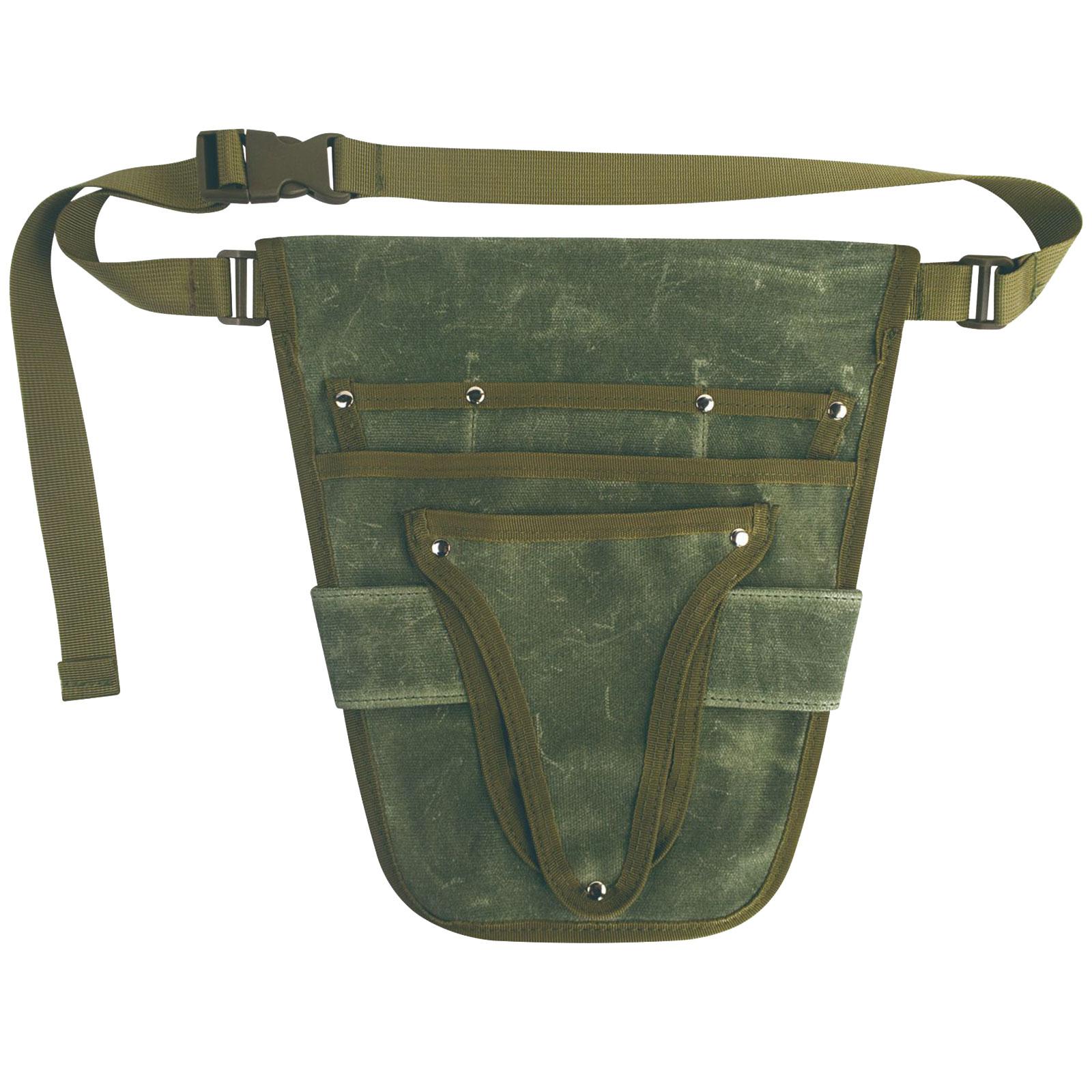 Садовый фартук для женщин, регулируемый пояс для инструментов с карманами, сверхпрочный вощеный холщовый рабочий пояс для садоводства, строительства зелёный