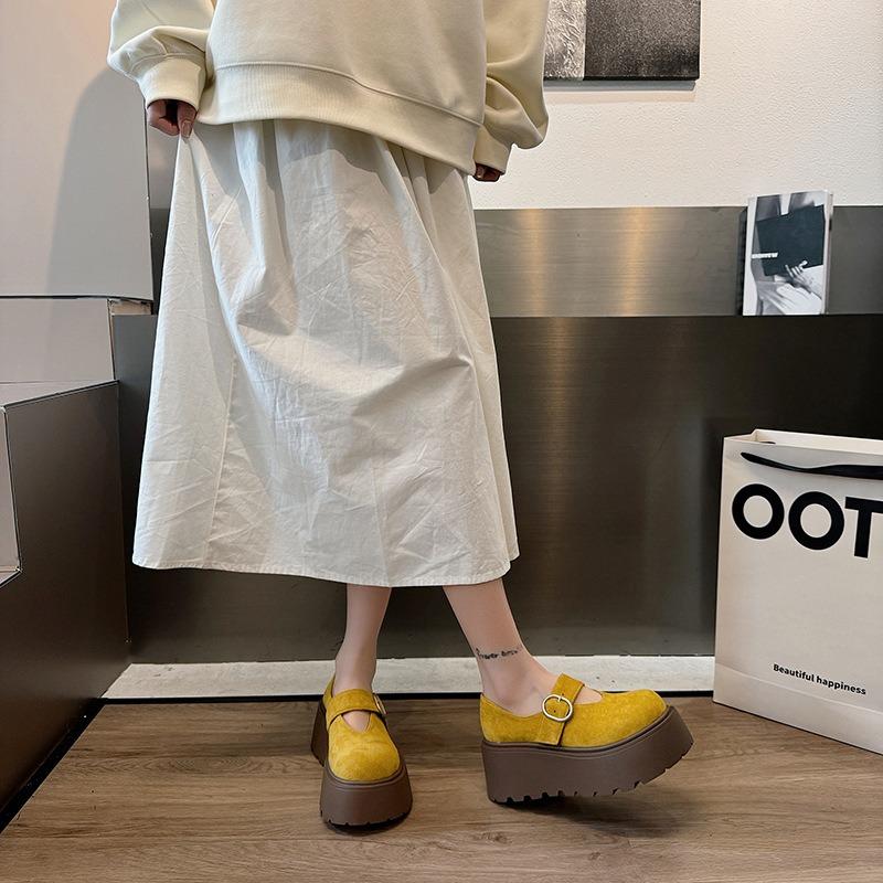 Muffin Temperament Platform Single Shoes Women's Versatile New Spring and Autumn Retro Mary Jane
