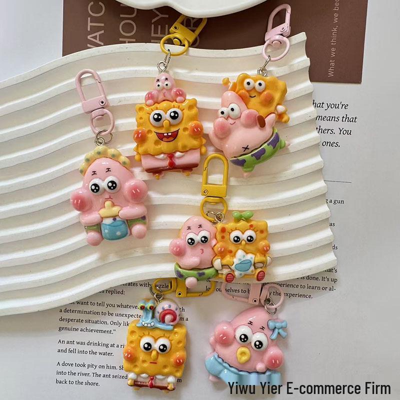 SpongeBob Resin Accessories for Keychain, Car Ornaments, and Backpack Charms