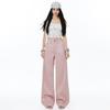 Spring Summer Lyocell Tencel Cotton Thin Raised Side Seam Relaxed Wide Leg Denim Pants For Women Casual Pants Oversize Denim Trousers
