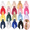 Spring Satin Knot Triangle Scarf: Solid Color Hair Accessory for Women & Girls