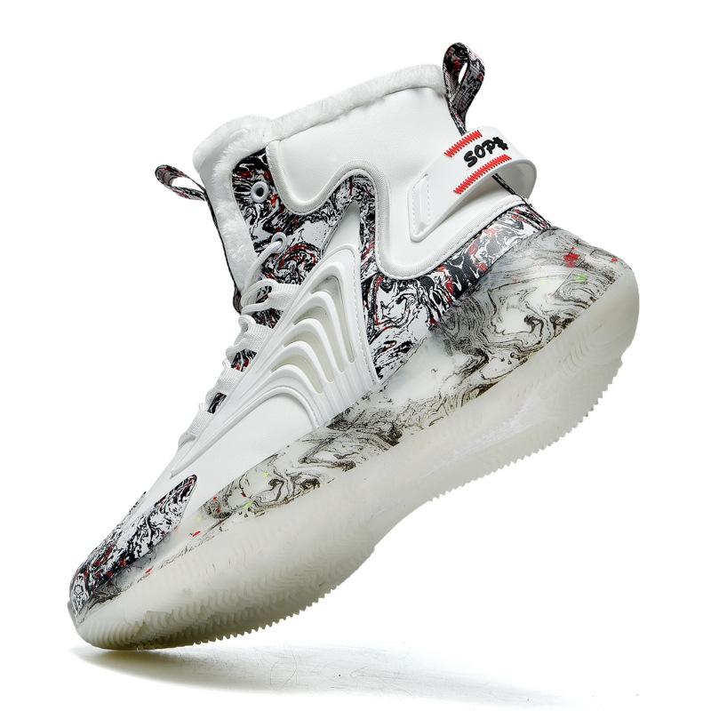 Sports and Leisure Shoes Mandarin Duck Dad Shoes Winter New Velvet Warm Cotton Shoes Snow Versatile High-top Shoes