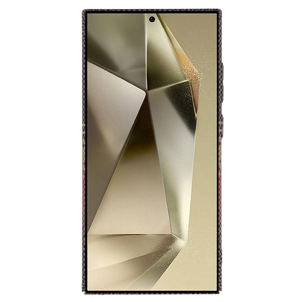 Dla Samsung Galaxy S24 Ultra Magnetyczne Etui Tekstura Włókna Węglowego Wodoodporne PC Pokrowiec na Telefon