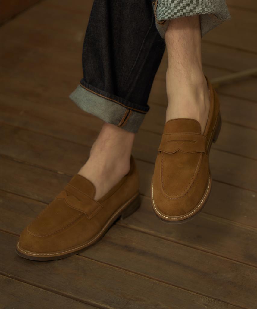 Customade 4Cm Suede Western Penny Loafers Brandon (Cr0091Snf)