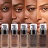 Full Coverage Foundation Deep Brown 30ml Water Based Liquid Makeup Sweatproof Transfer Resistant For A Complexion