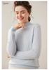 Women's Cable Knit Cashmere Sweater - 12-Gauge, Lychee Pattern, Half-High Neck, Fleece Lining, Twist Design, Wool Base Layer