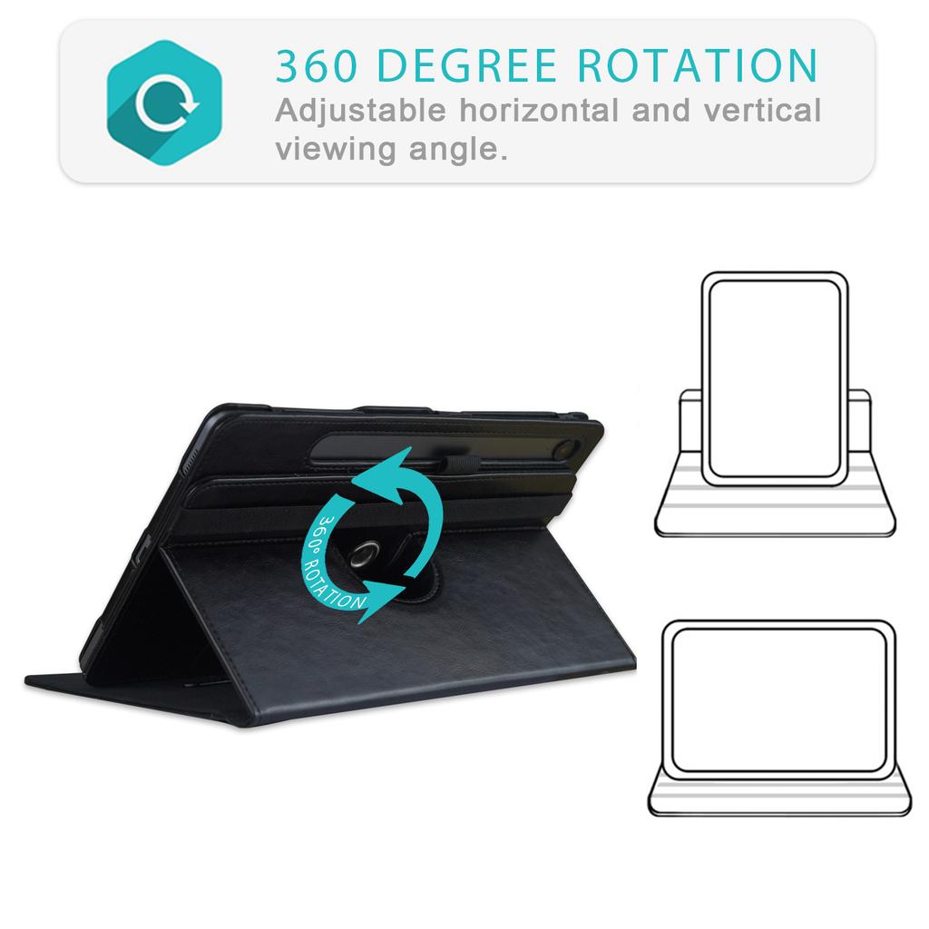 For Samsung Galaxy Tab S7 T870 T875/Tab S8/Tab S9 X710/Tab S9 FE X510 Case Rotate Stand Leather Tablet Cover