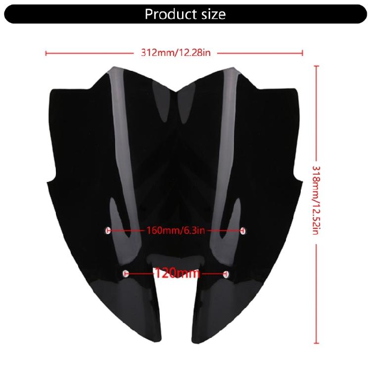 Innovative Front Windshield Aerodynamic Motorbike Front Screen for Z800/ZR800 2012-2016 Provide Superior Wind Protection