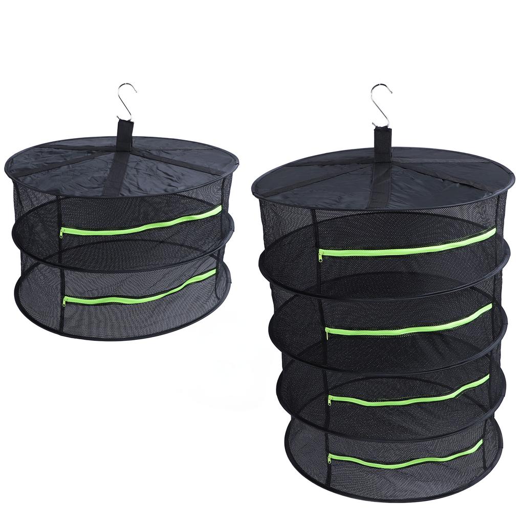 Herb Drying Rack with Zipper Opening Multi Layer Multipurpose Hanging Plant Dryer Net for Grow Tents