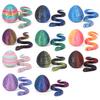 1 Set 3D Printed Snake Egg Figurine Movable Joints Snake Eggshell Figure Fidget Toy Snake Egg with Articulated Snake Inside Desktop Decoration