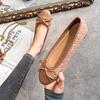 Fashion Mixed Colors Pig Toe Flats Women Round Toe Bowtie Ballets Shoes Ladies Dress Loafers Brand Plaid Ballerina Moccasins Cloth Shoes