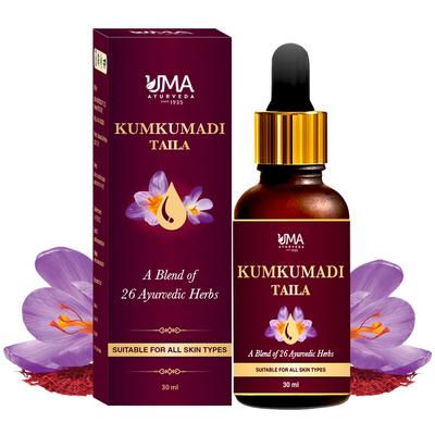 Uma Ayurveda Kumkumadi Tailam Gesichtsöl 30 ml | Gesichtsserum für Frauen Strahlende Haut | Kumkumadiöl für Gesichtsmassage | Kumkumathi Tailam für Alle Typen
