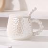 Light Luxury Style Cup Ceramic with Lid Spoon Household Couple Mug Girls Water Cup Design Sense Home Coffee Cup