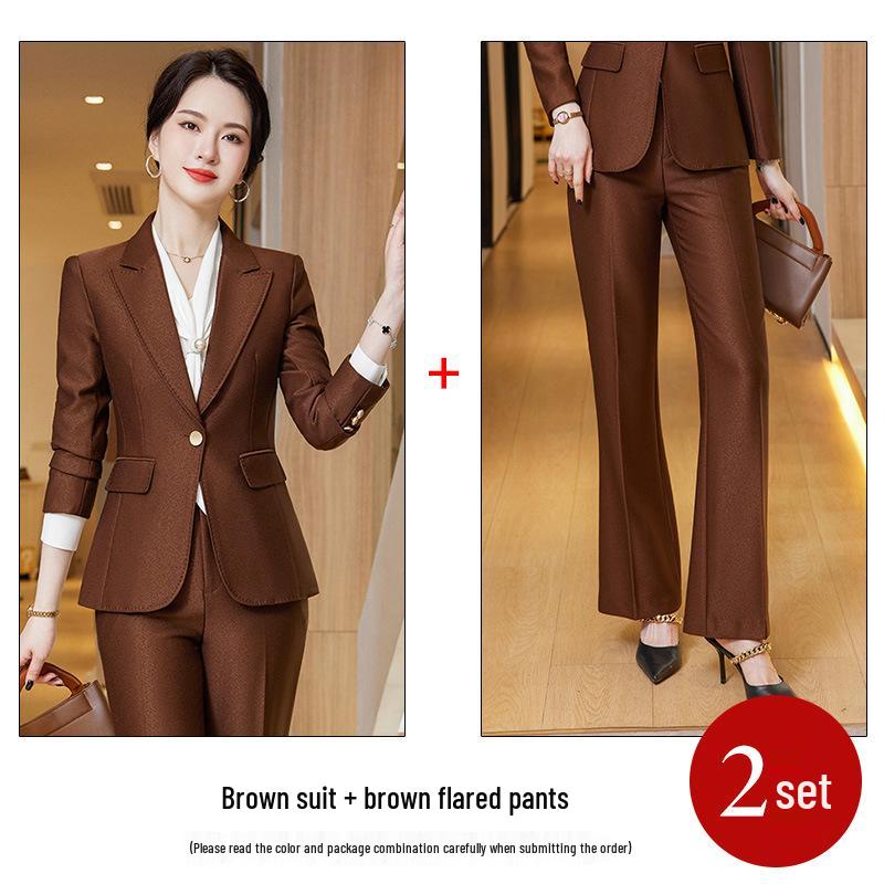 Conjunto de Traje Rojo para Mujer - Otoño/Invierno 2023 Estilo Profesional