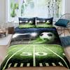 Green Football Field King Queen Duvet Cover Soccer Field Comforter Cover Boys Men Sport Games Bedding Set Polyester Quilt Cover