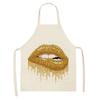 Nail Polish Lipstick Kitchen Cotton Linen Apron Bib Home Cleaning  Ladies  Cooking Picnic