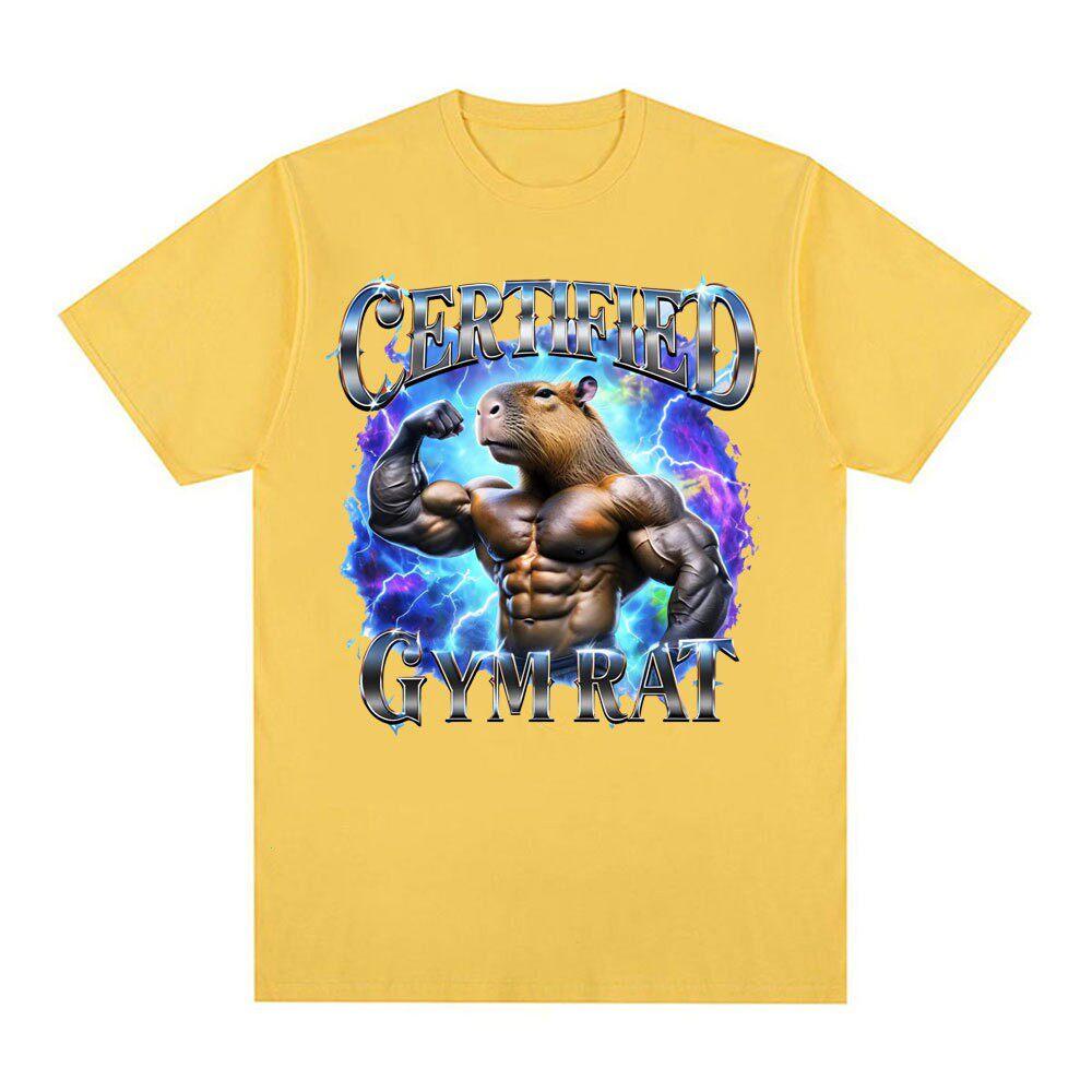 Certified Gym Rat T-shirt Funny Vintage 90s Style T Shirt Unisex Gym Graphic Tee Gym Lovers Gift Funny Short Sleeve Clothes S