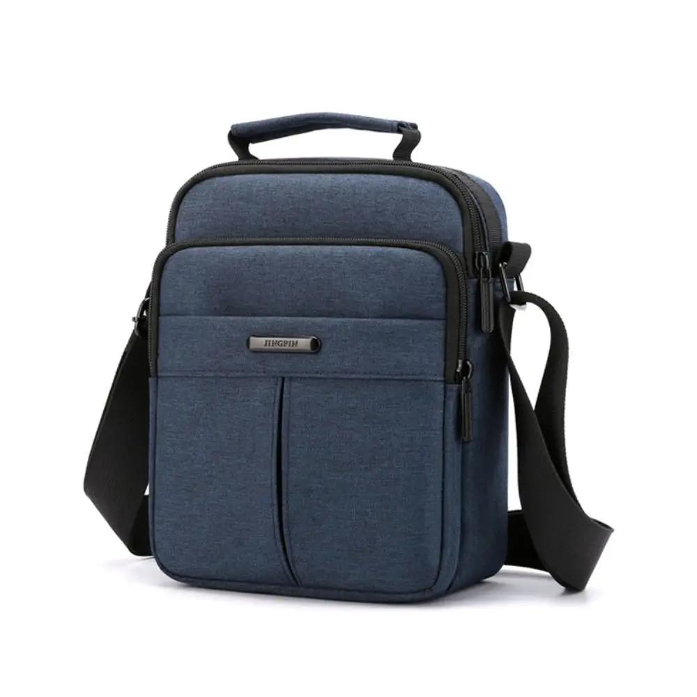 Casual Oxford Cloth Men's Crossbody Bag Multi-layer Large Capacity Business Shoulder Bag Waterproof Zipper Messenger Bag